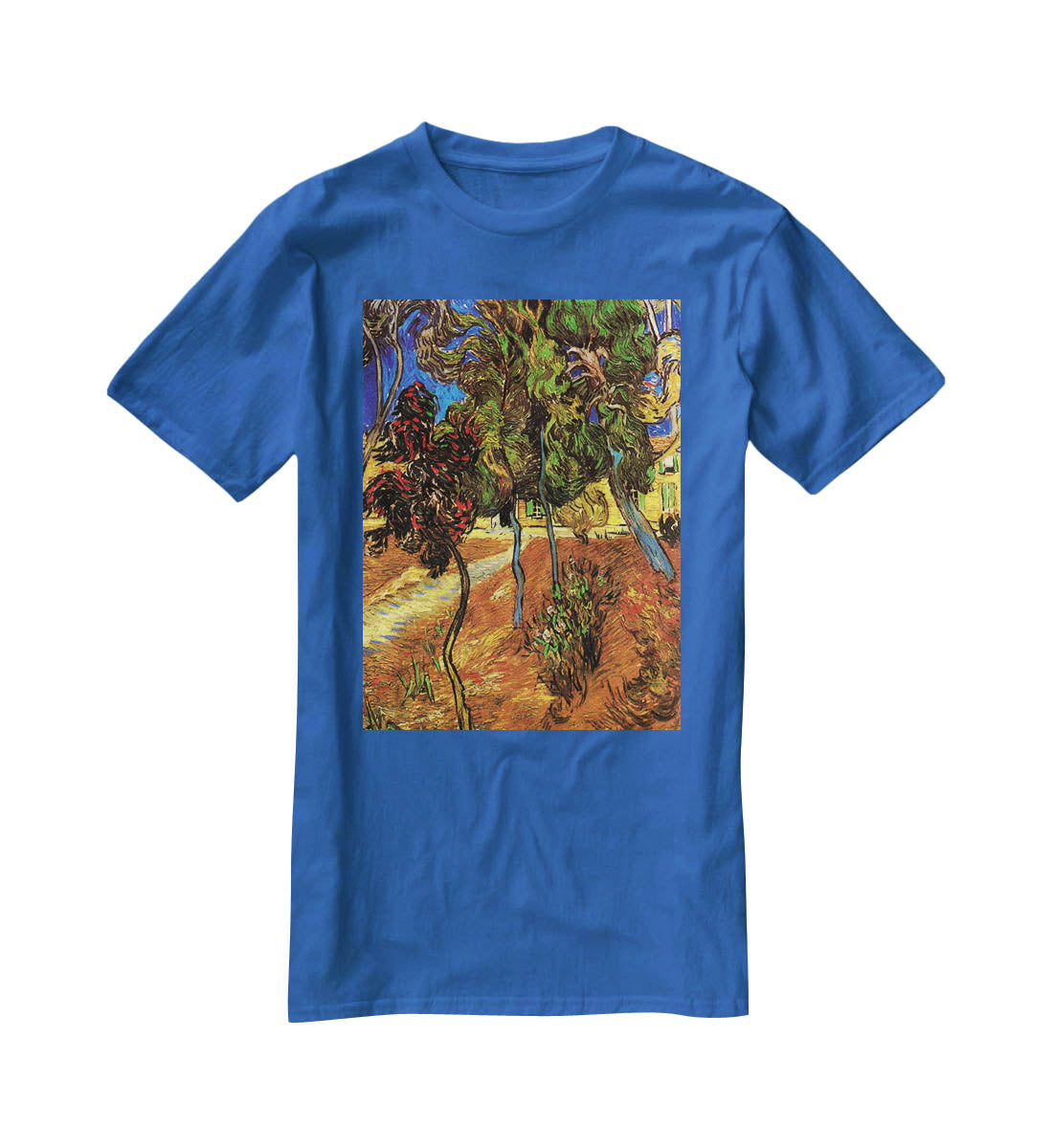 Trees in the Garden of Saint-Paul Hospital 2 by Van Gogh T-Shirt - Canvas Art Rocks - 2