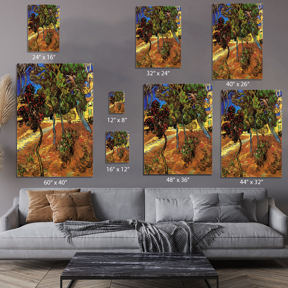 Trees in the Garden of Saint-Paul Hospital 2 by Van Gogh Canvas Print or Poster - Canvas Art Rocks - 7