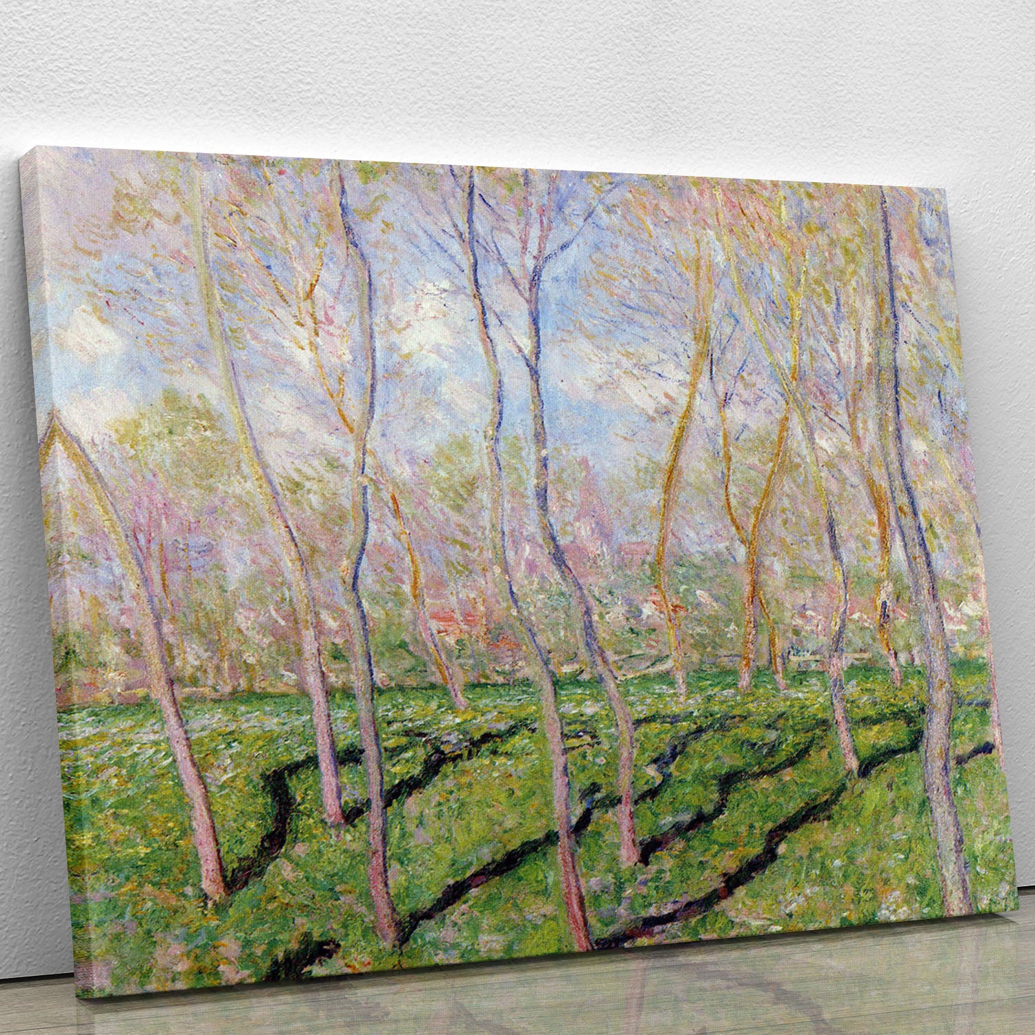 Trees in winter look at Bennecourt by Monet Canvas Print or Poster - Canvas Art Rocks - 1