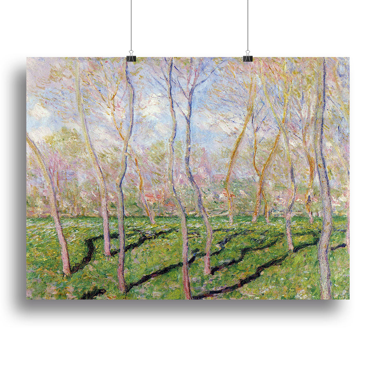 Trees in winter look at Bennecourt by Monet Canvas Print or Poster - Canvas Art Rocks - 2