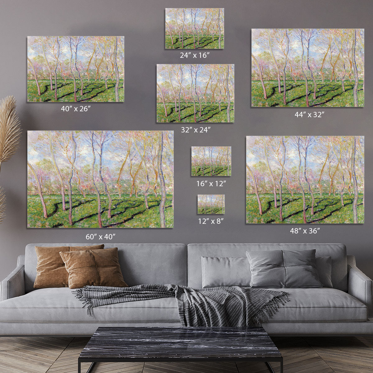 Trees in winter look at Bennecourt by Monet Canvas Print or Poster - Canvas Art Rocks - 7