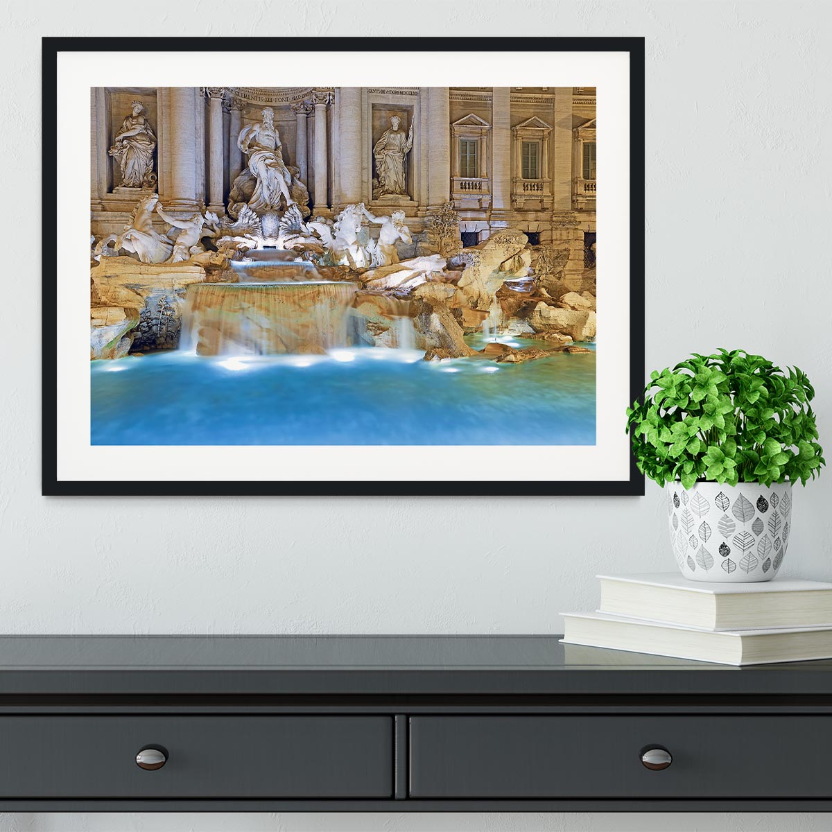 Trevi Fountain Rome Framed Print - Canvas Art Rocks - 1