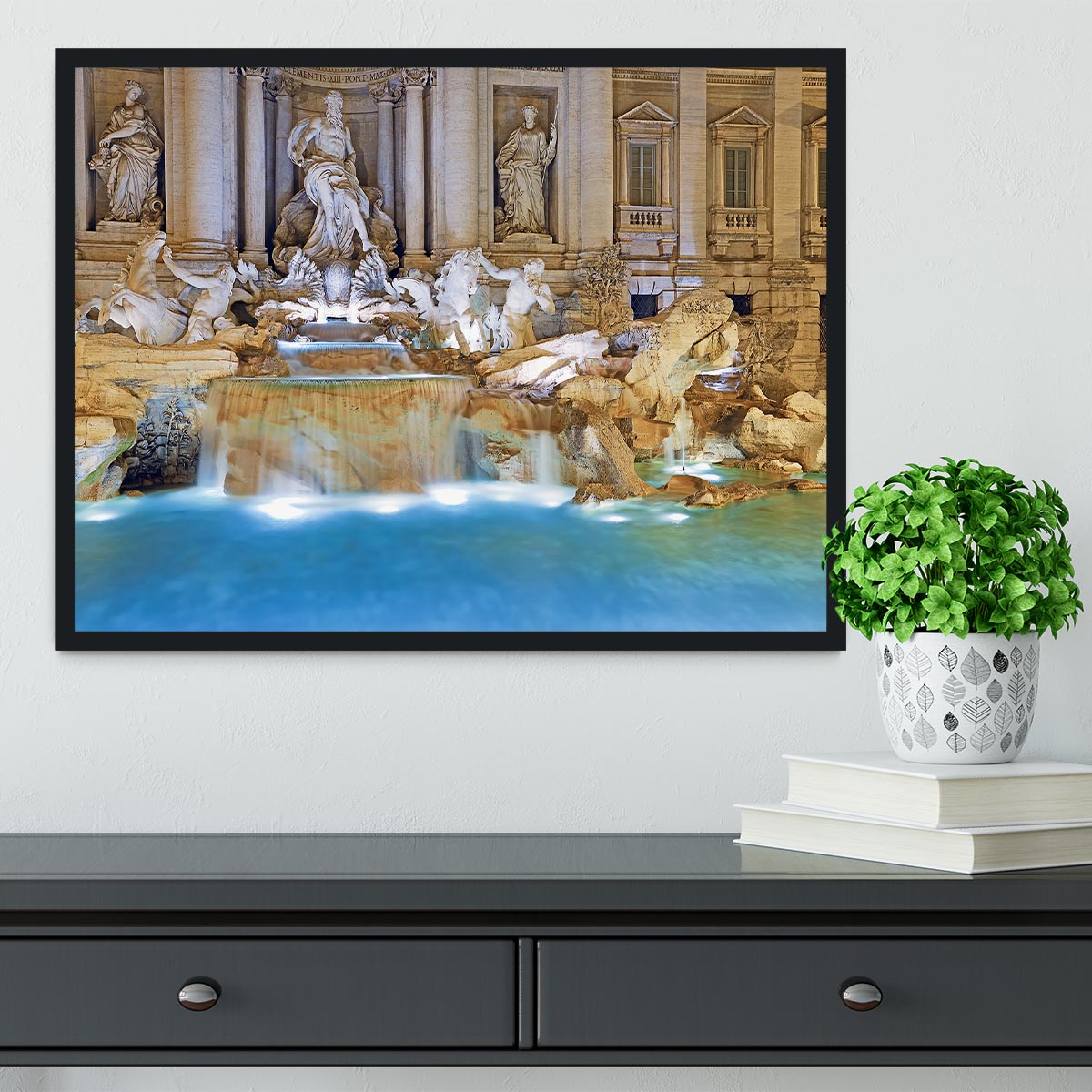Trevi Fountain Rome Framed Print - Canvas Art Rocks - 2