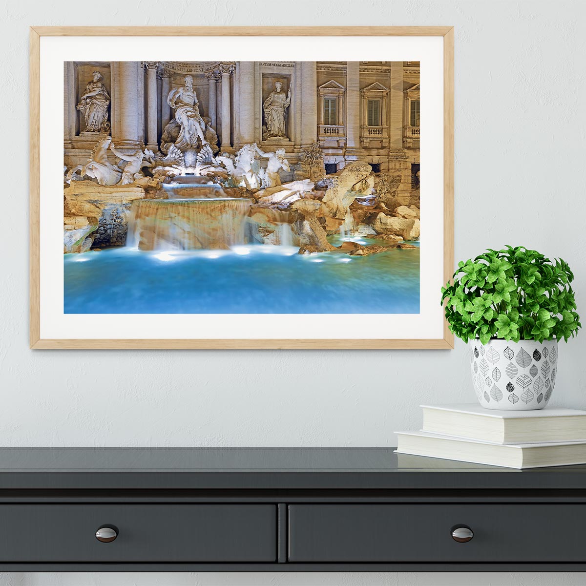 Trevi Fountain Rome Framed Print - Canvas Art Rocks - 3