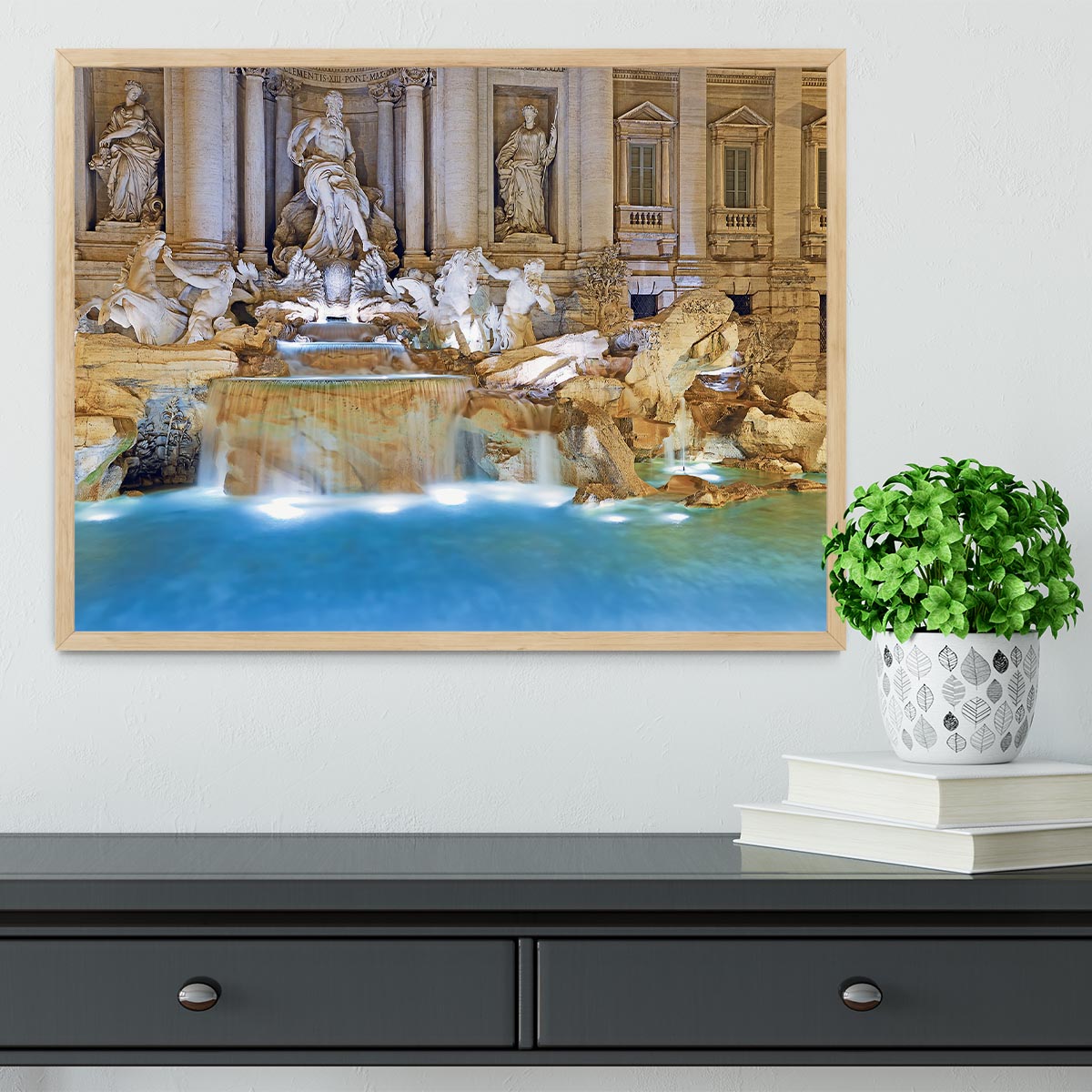 Trevi Fountain Rome Framed Print - Canvas Art Rocks - 4