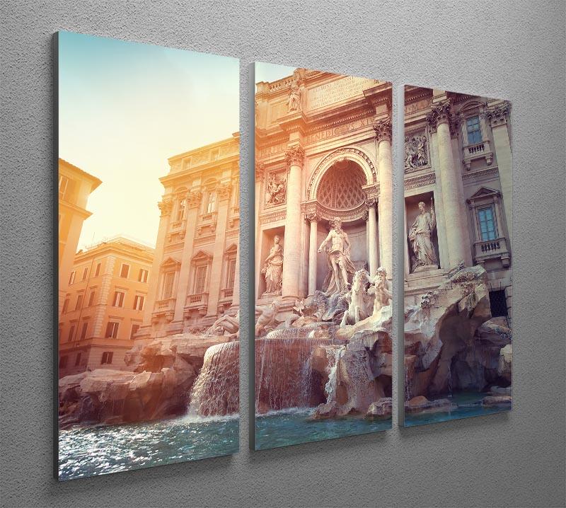 Trevi Fountain in Rome Italy 3 Split Panel Canvas Print - Canvas Art Rocks - 2