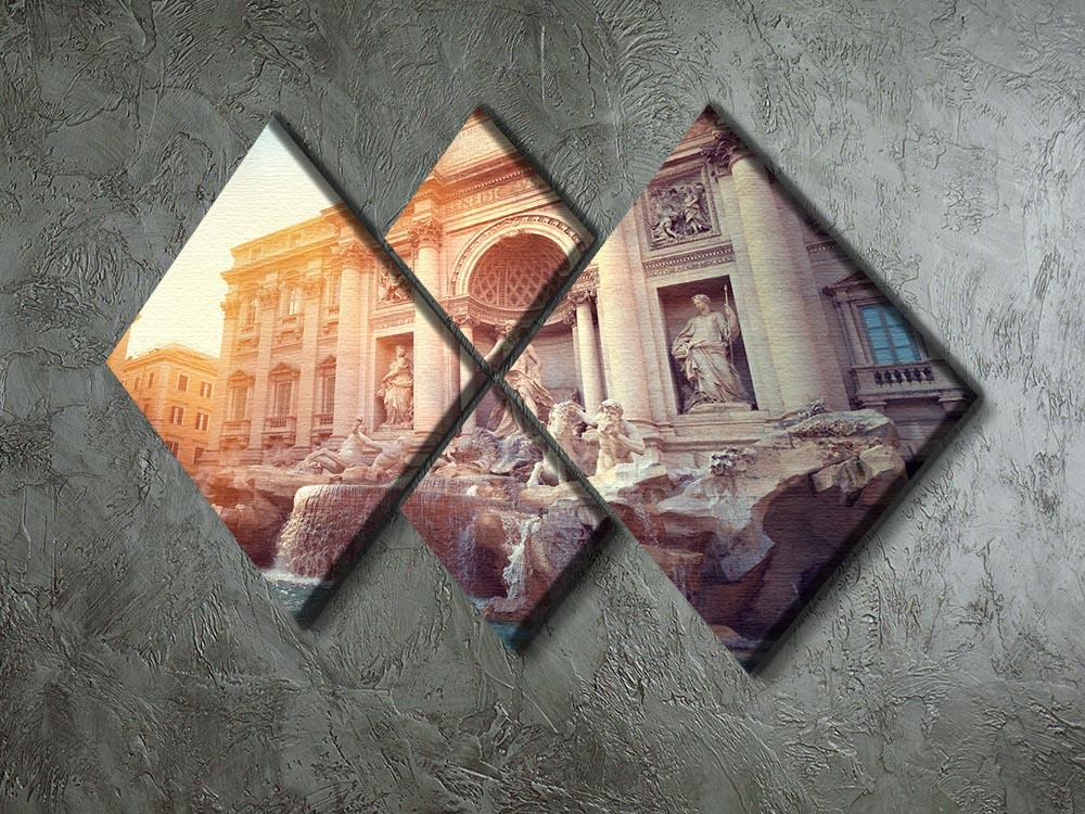 Trevi Fountain in Rome Italy 4 Square Multi Panel Canvas  - Canvas Art Rocks - 2
