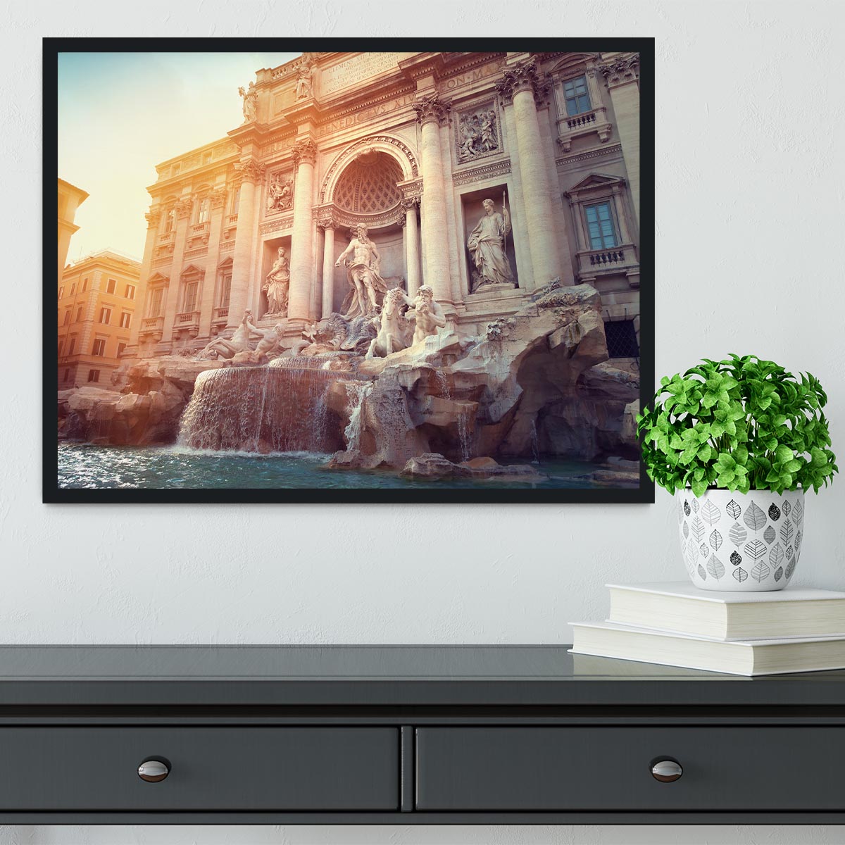 Trevi Fountain in Rome Italy Framed Print - Canvas Art Rocks - 2