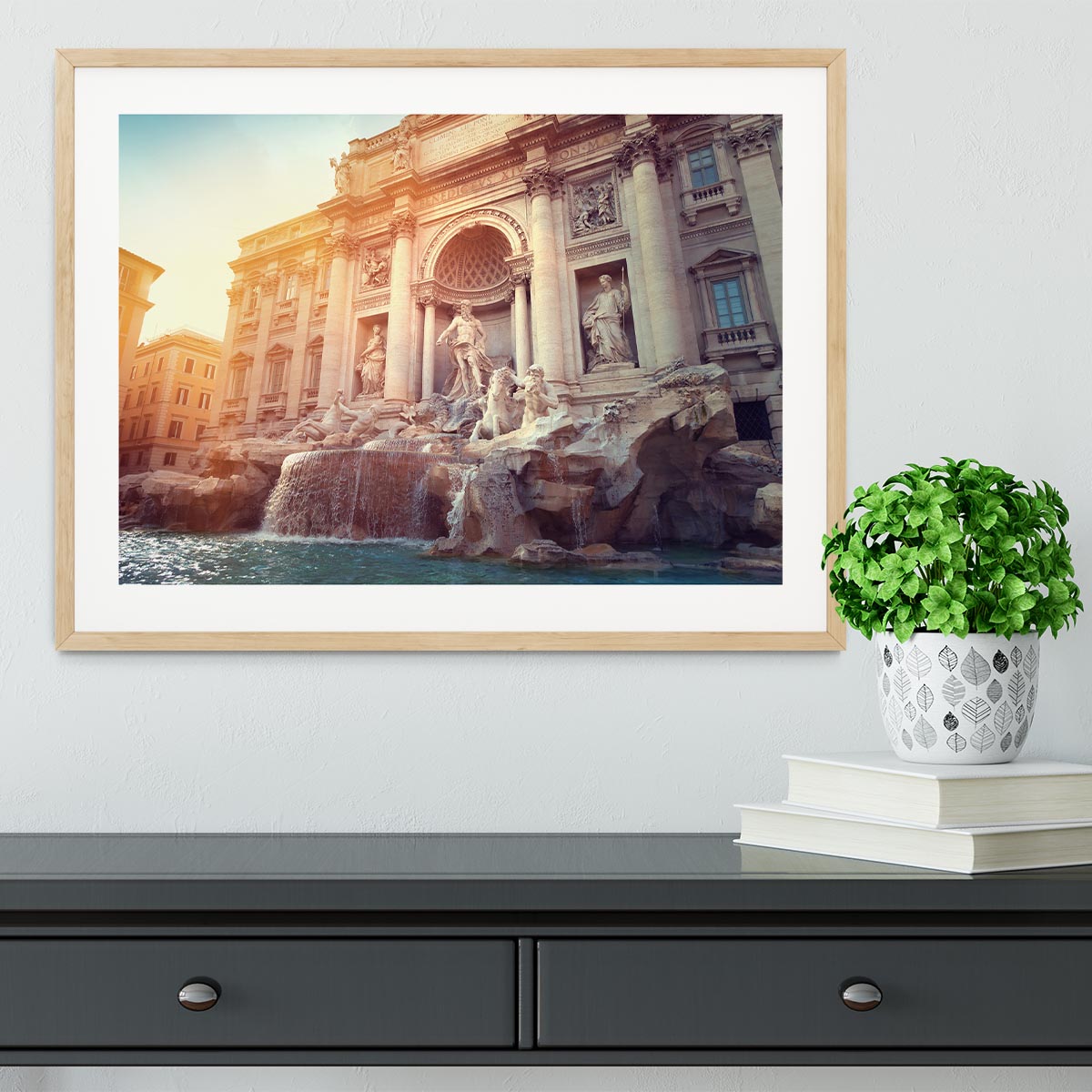 Trevi Fountain in Rome Italy Framed Print - Canvas Art Rocks - 3