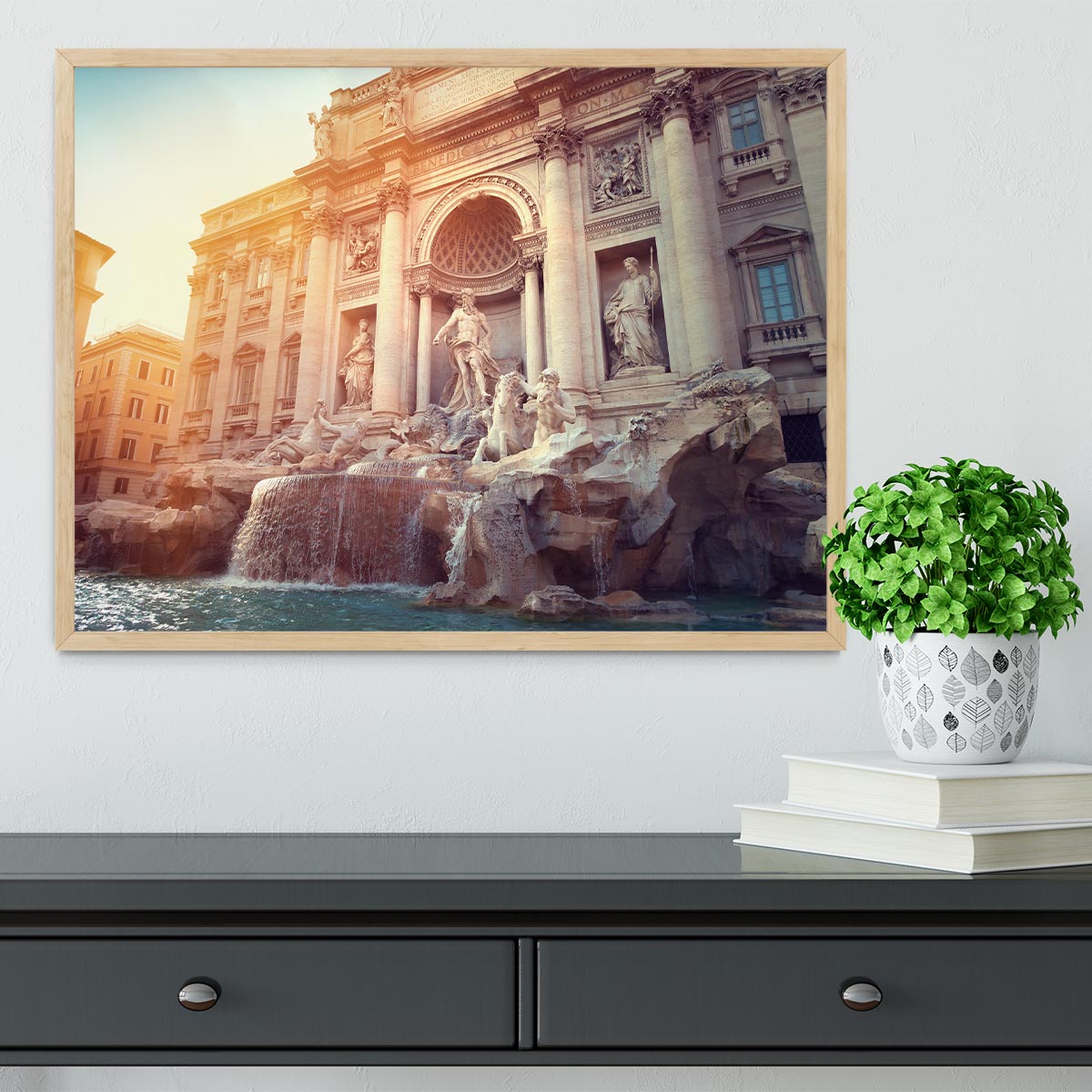 Trevi Fountain in Rome Italy Framed Print - Canvas Art Rocks - 4