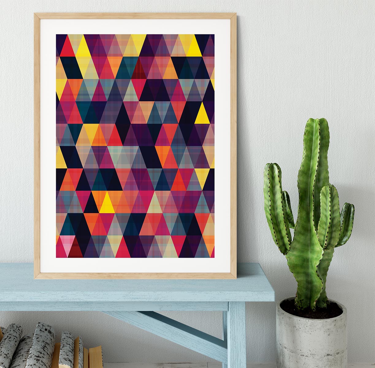 Triangle background texture Framed Print - Canvas Art Rocks - 3