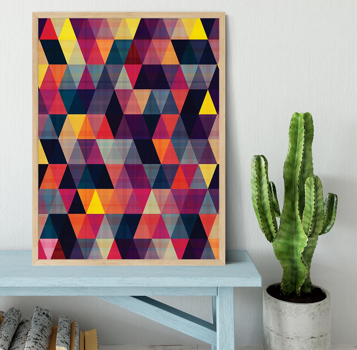 Triangle background texture Framed Print - Canvas Art Rocks - 4