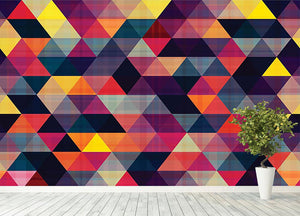 Triangle background texture Wall Mural Wallpaper - Canvas Art Rocks - 4