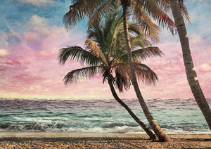 Tropical Beach At Sunset Wall Mural Wallpaper - Canvas Art Rocks - 1