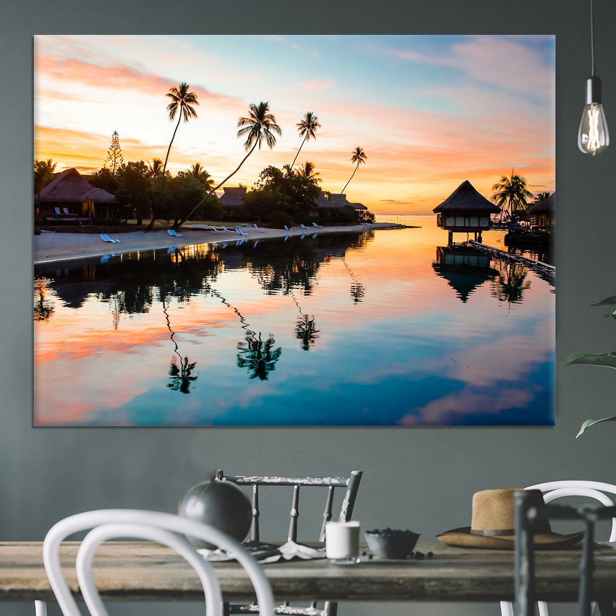 Tropical Sunset at Moorea Canvas Print or Poster - Canvas Art Rocks - 3