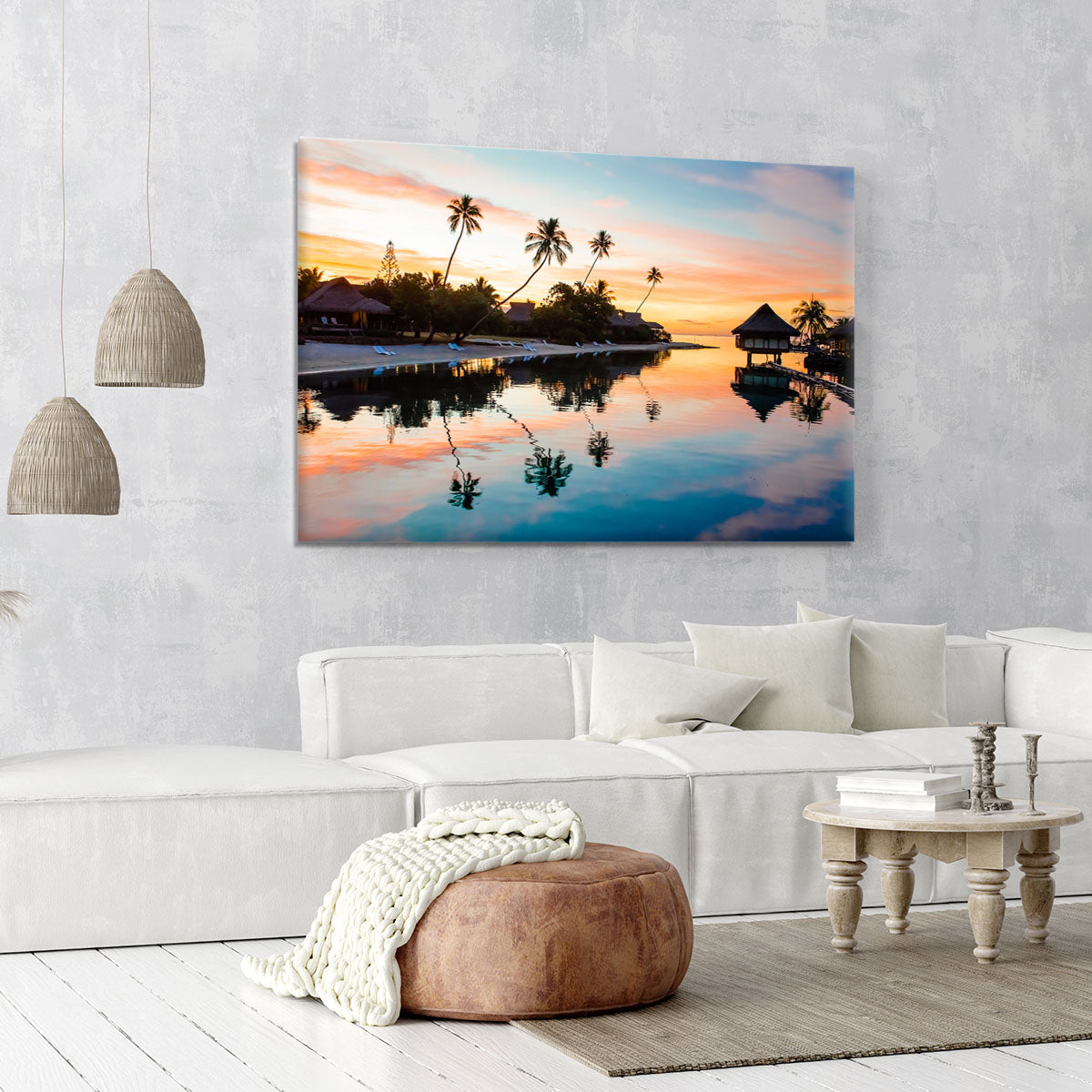 Tropical Sunset at Moorea Canvas Print or Poster - Canvas Art Rocks - 6