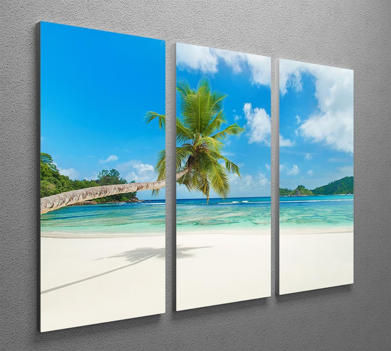 Tropical beach Baie Lazare 3 Split Panel Canvas Print - Canvas Art Rocks - 2