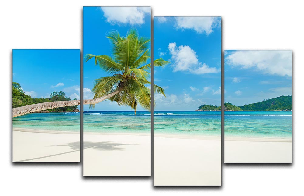 Tropical beach Baie Lazare 4 Split Panel Canvas - Canvas Art Rocks - 1