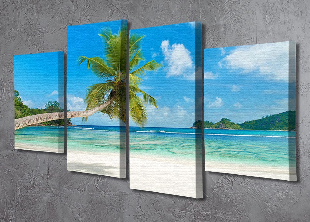 Tropical beach Baie Lazare 4 Split Panel Canvas - Canvas Art Rocks - 2