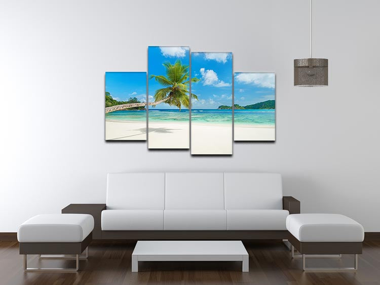 Tropical beach Baie Lazare 4 Split Panel Canvas - Canvas Art Rocks - 3