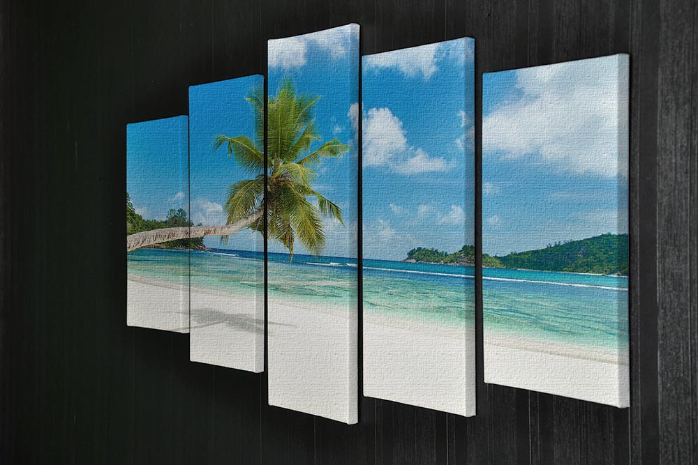 Tropical beach Baie Lazare 5 Split Panel Canvas - Canvas Art Rocks - 2