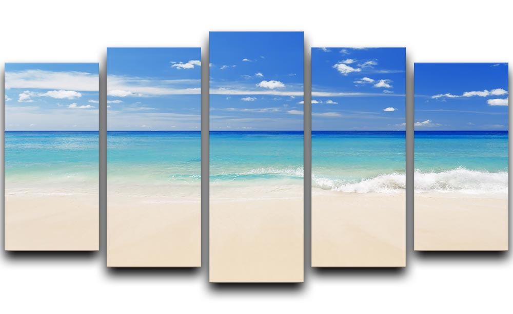 Tropical white sand beach and blue sky 5 Split Panel Canvas - Canvas Art Rocks - 1