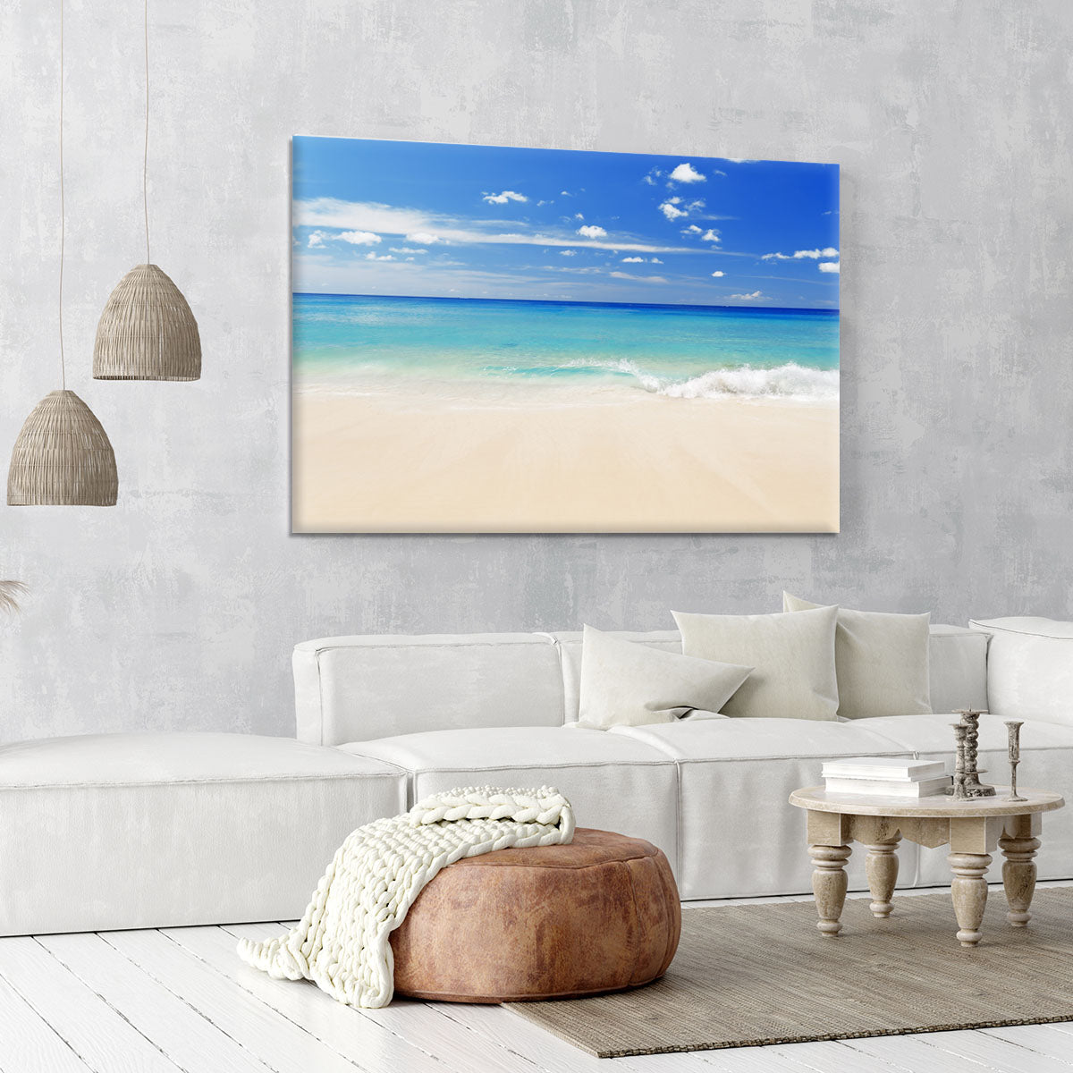 Tropical white sand beach and blue sky Canvas Print or Poster - Canvas Art Rocks - 6