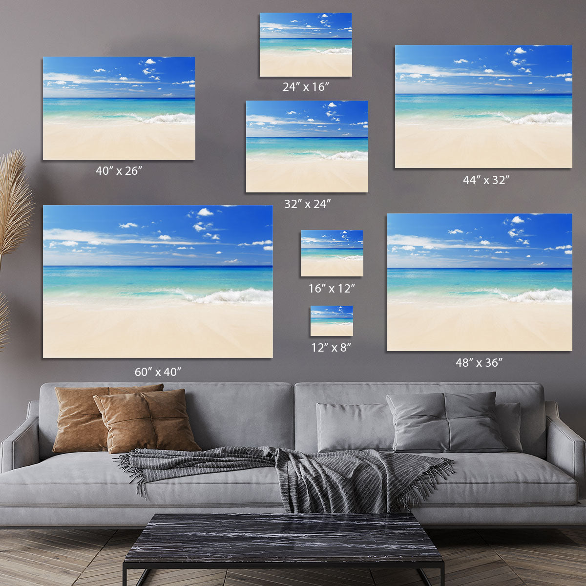Tropical white sand beach and blue sky Canvas Print or Poster - Canvas Art Rocks - 7