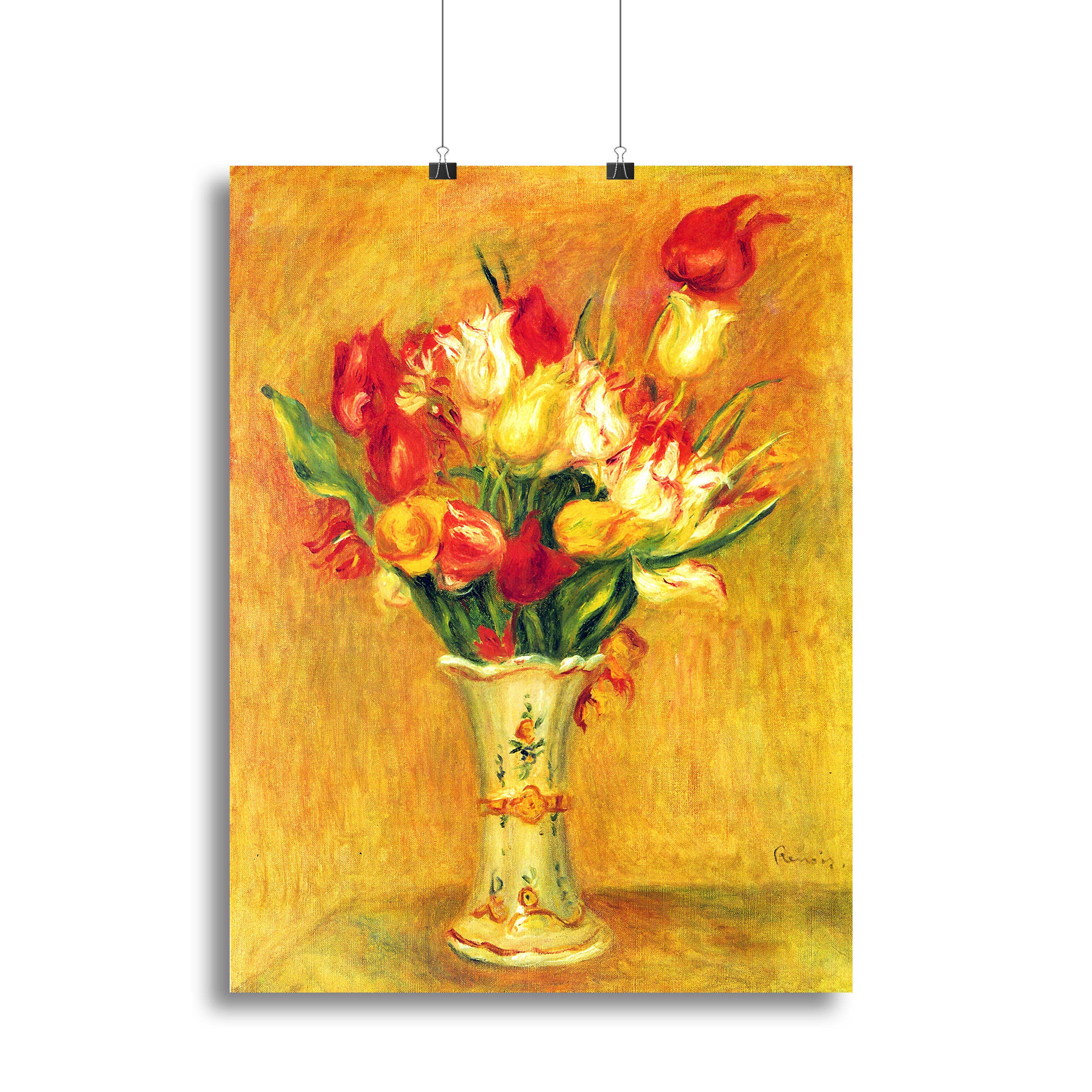 Tulips in a Vase by Renoir Canvas Print or Poster - Canvas Art Rocks - 2