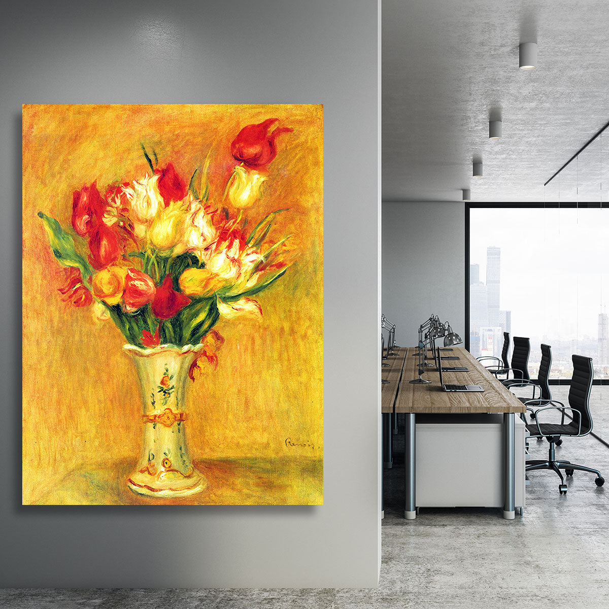 Tulips in a Vase by Renoir Canvas Print or Poster - Canvas Art Rocks - 3