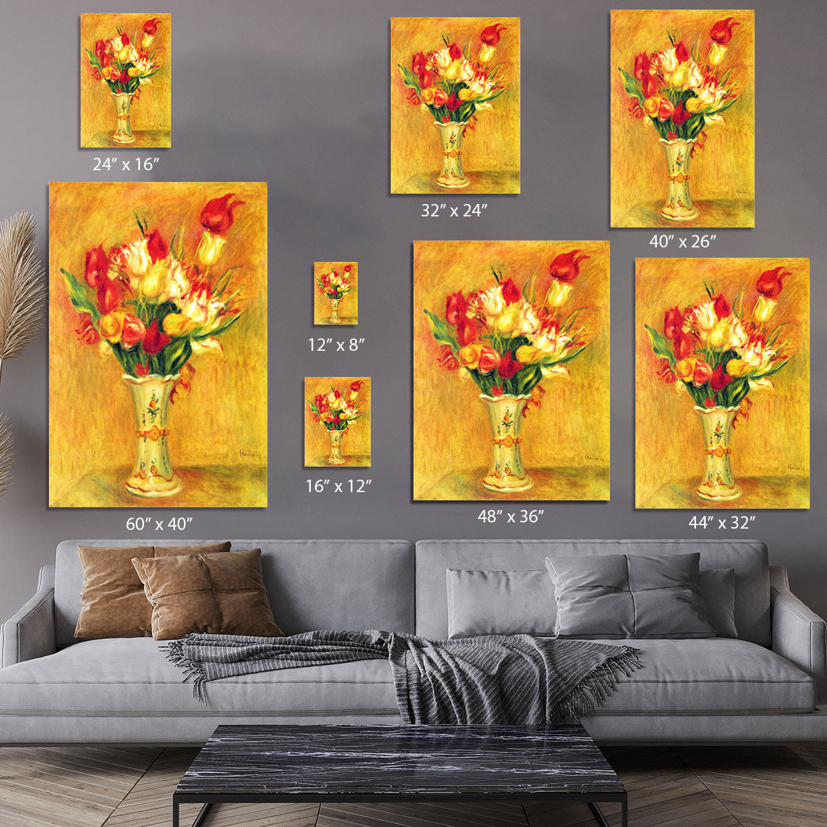 Tulips in a Vase by Renoir Canvas Print or Poster - Canvas Art Rocks - 7