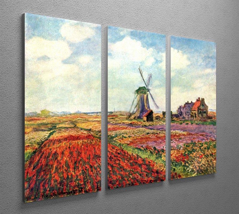 Tulips of Holland by Monet Split Panel Canvas Print - Canvas Art Rocks - 4