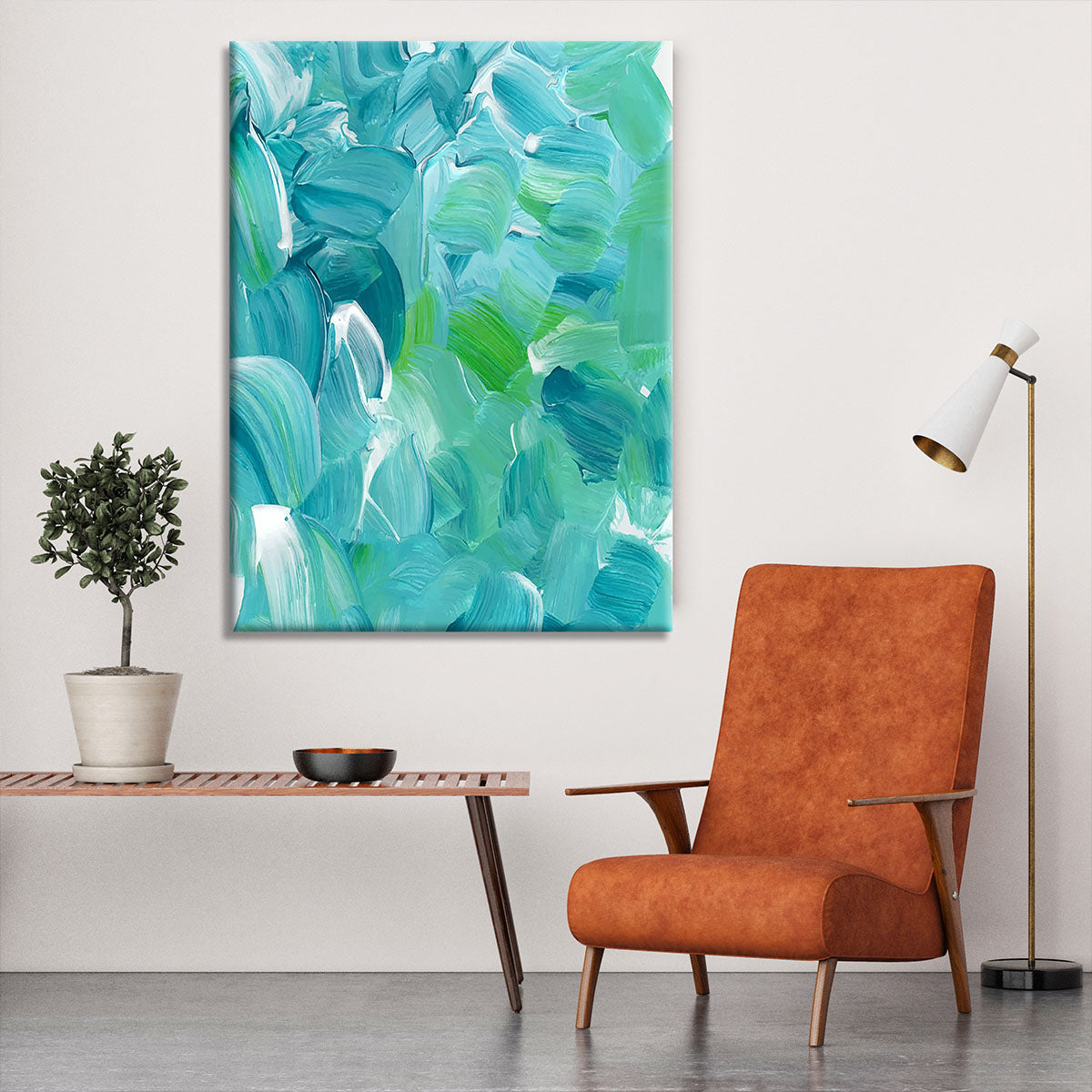 Turquoise blue oil paint Canvas Print or Poster - Canvas Art Rocks - 6