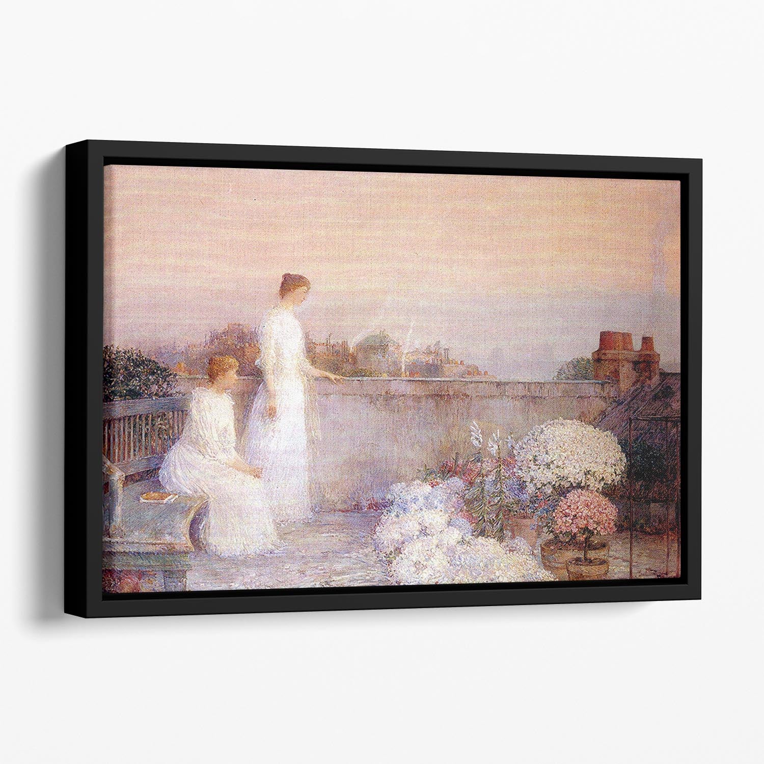 Twilight by Hassam Floating Framed Canvas - Canvas Art Rocks - 1