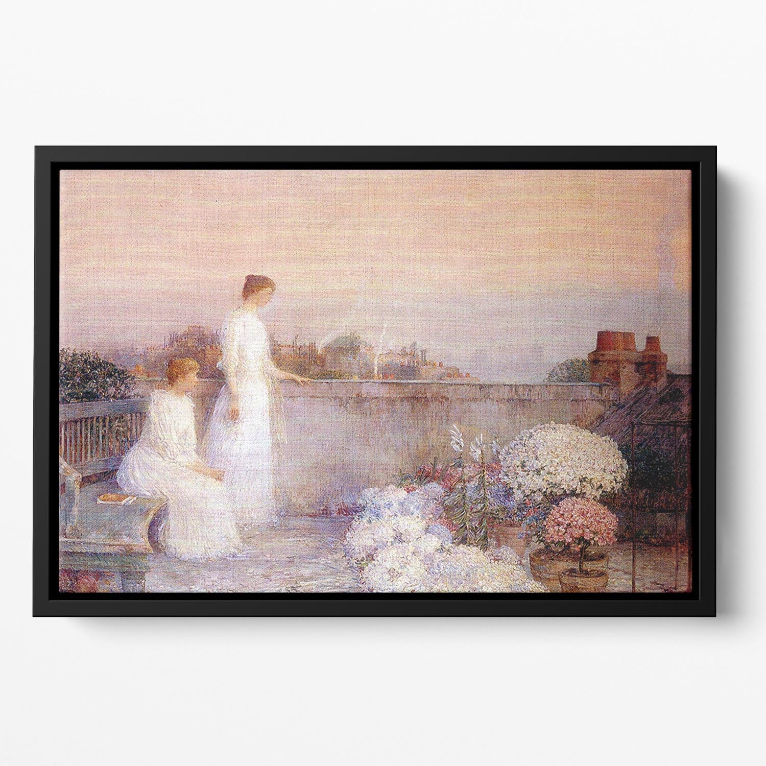 Twilight by Hassam Floating Framed Canvas - Canvas Art Rocks - 2