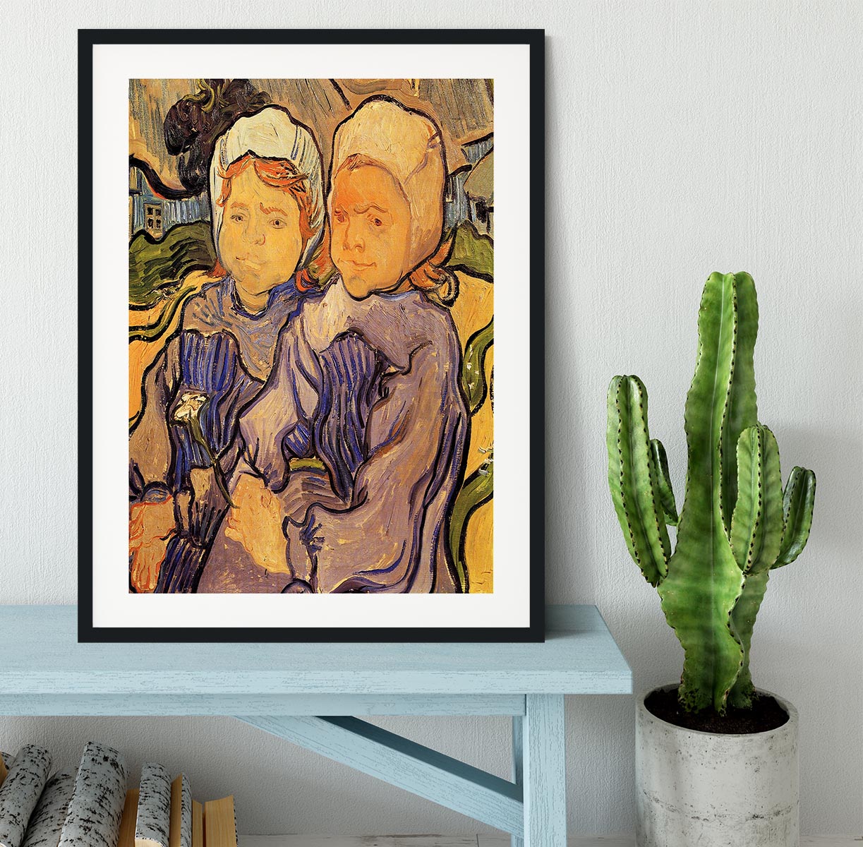 Two Children by Van Gogh Framed Print - Canvas Art Rocks - 1