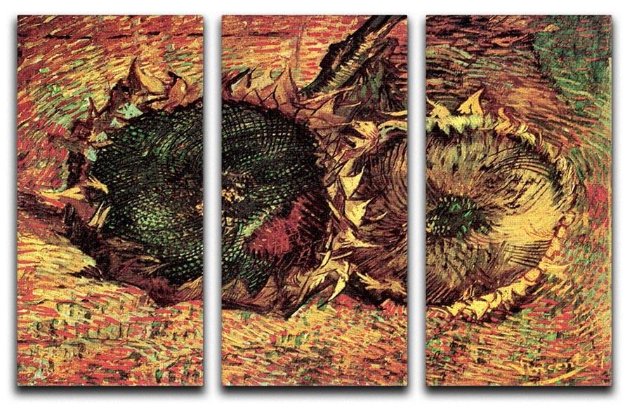 Two Cut Sunflowers 2 by Van Gogh 3 Split Panel Canvas Print - Canvas Art Rocks - 4