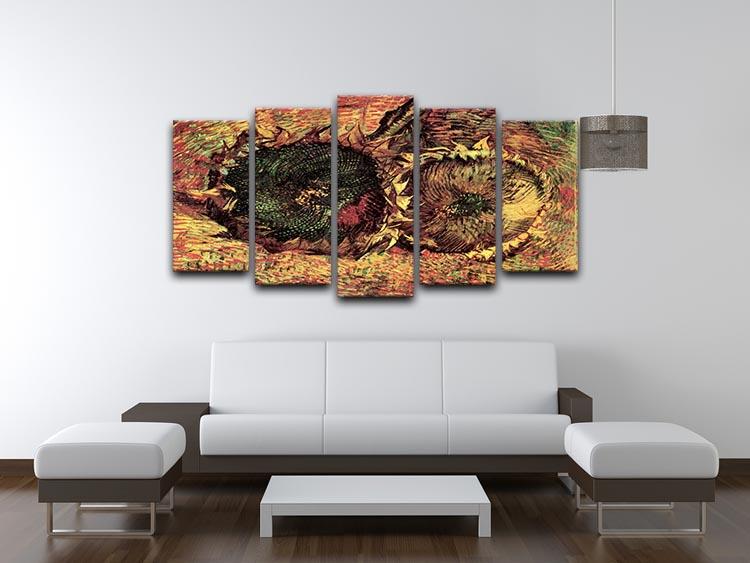 Two Cut Sunflowers 2 by Van Gogh 5 Split Panel Canvas - Canvas Art Rocks - 3