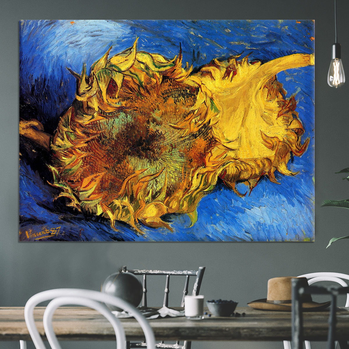 Two Cut Sunflowers 3 by Van Gogh Canvas Print or Poster - Canvas Art Rocks - 3
