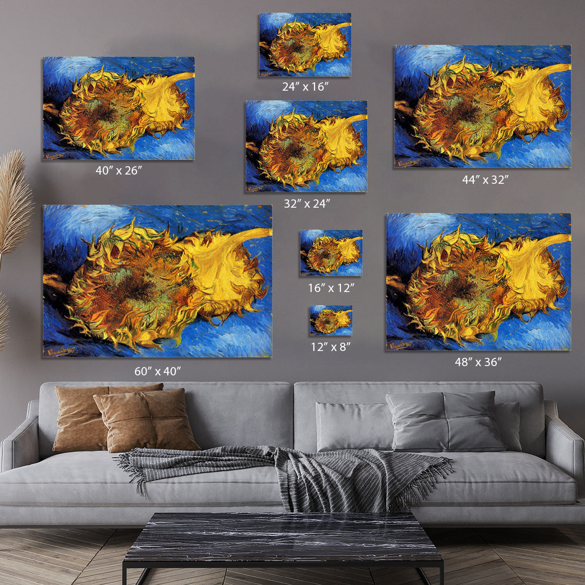 Two Cut Sunflowers 3 by Van Gogh Canvas Print or Poster - Canvas Art Rocks - 7