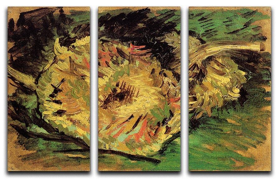 Two Cut Sunflowers by Van Gogh 3 Split Panel Canvas Print - Canvas Art Rocks - 4