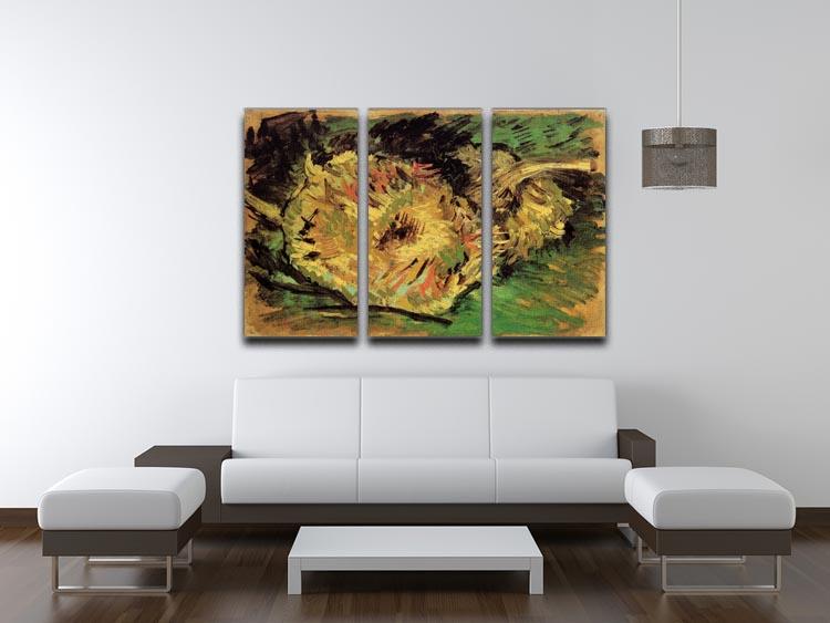 Two Cut Sunflowers by Van Gogh 3 Split Panel Canvas Print - Canvas Art Rocks - 4