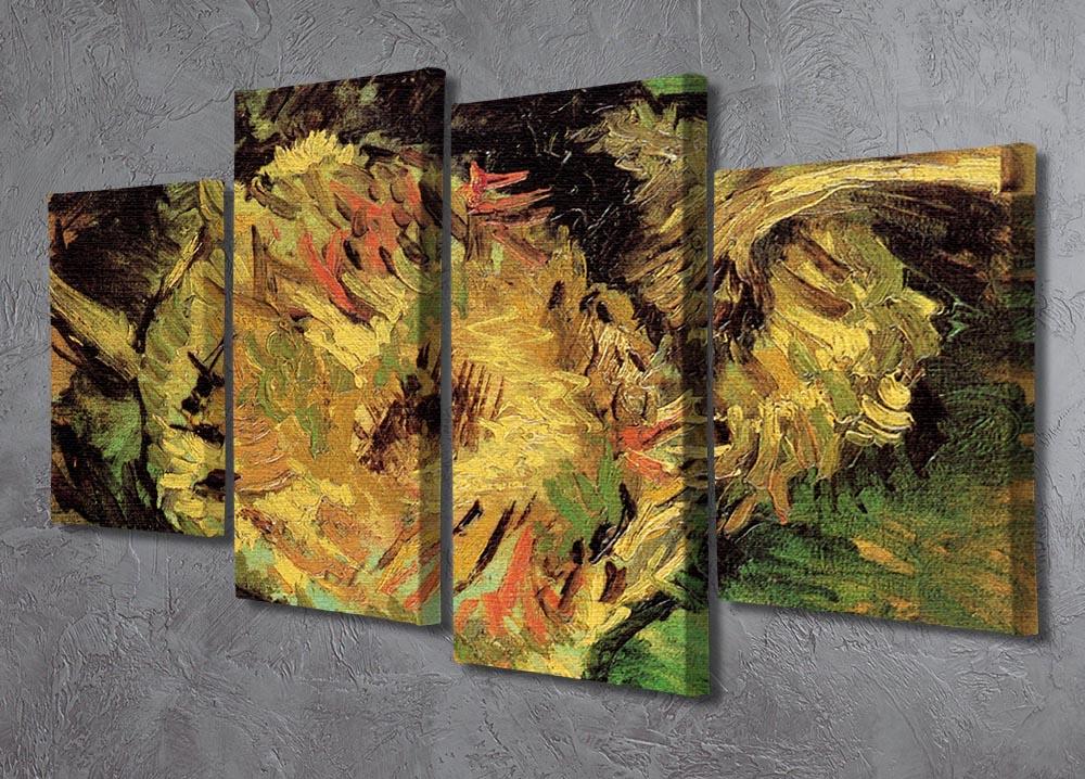 Two Cut Sunflowers by Van Gogh 4 Split Panel Canvas - Canvas Art Rocks - 2
