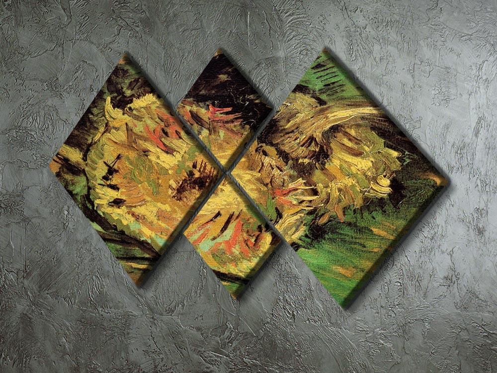 Two Cut Sunflowers by Van Gogh 4 Square Multi Panel Canvas - Canvas Art Rocks - 2
