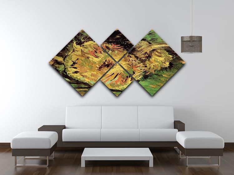 Two Cut Sunflowers by Van Gogh 4 Square Multi Panel Canvas - Canvas Art Rocks - 3