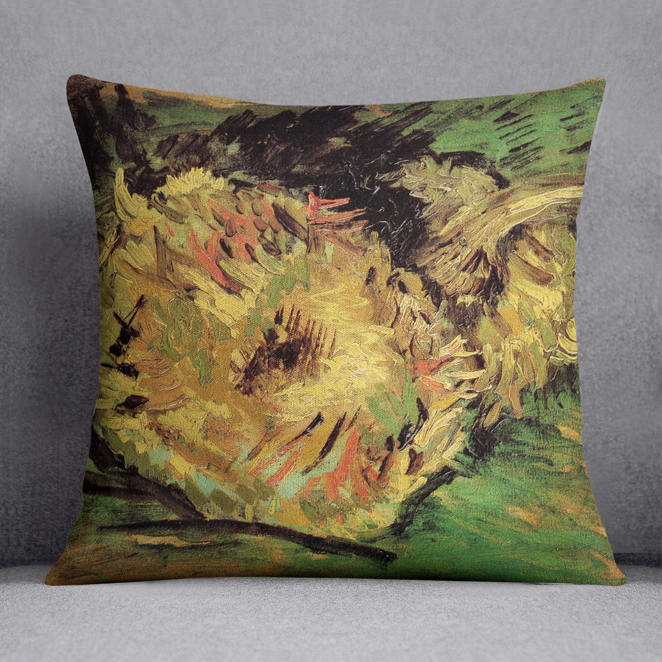 Two Cut Sunflowers by Van Gogh Cushion