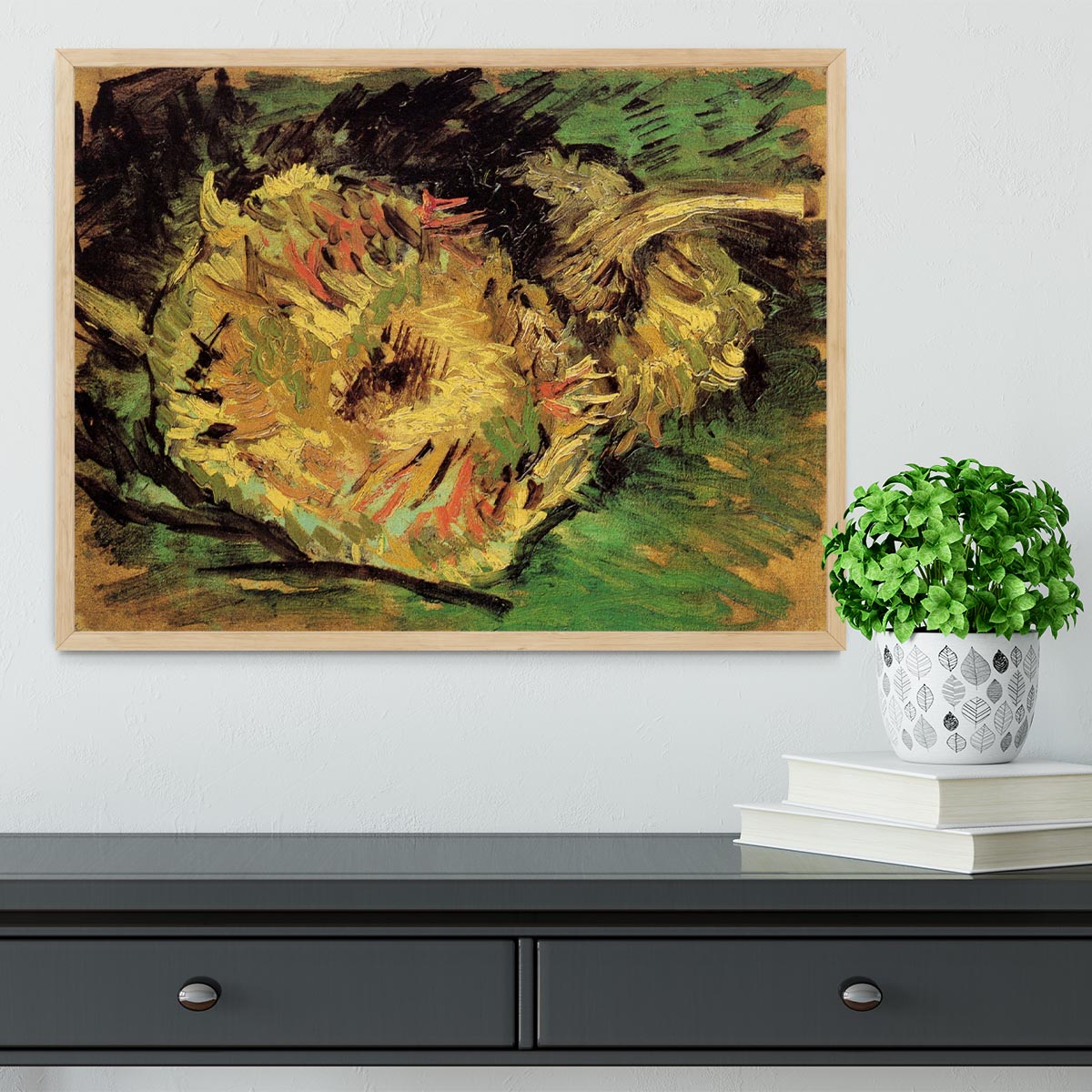 Two Cut Sunflowers by Van Gogh Framed Print - Canvas Art Rocks - 4