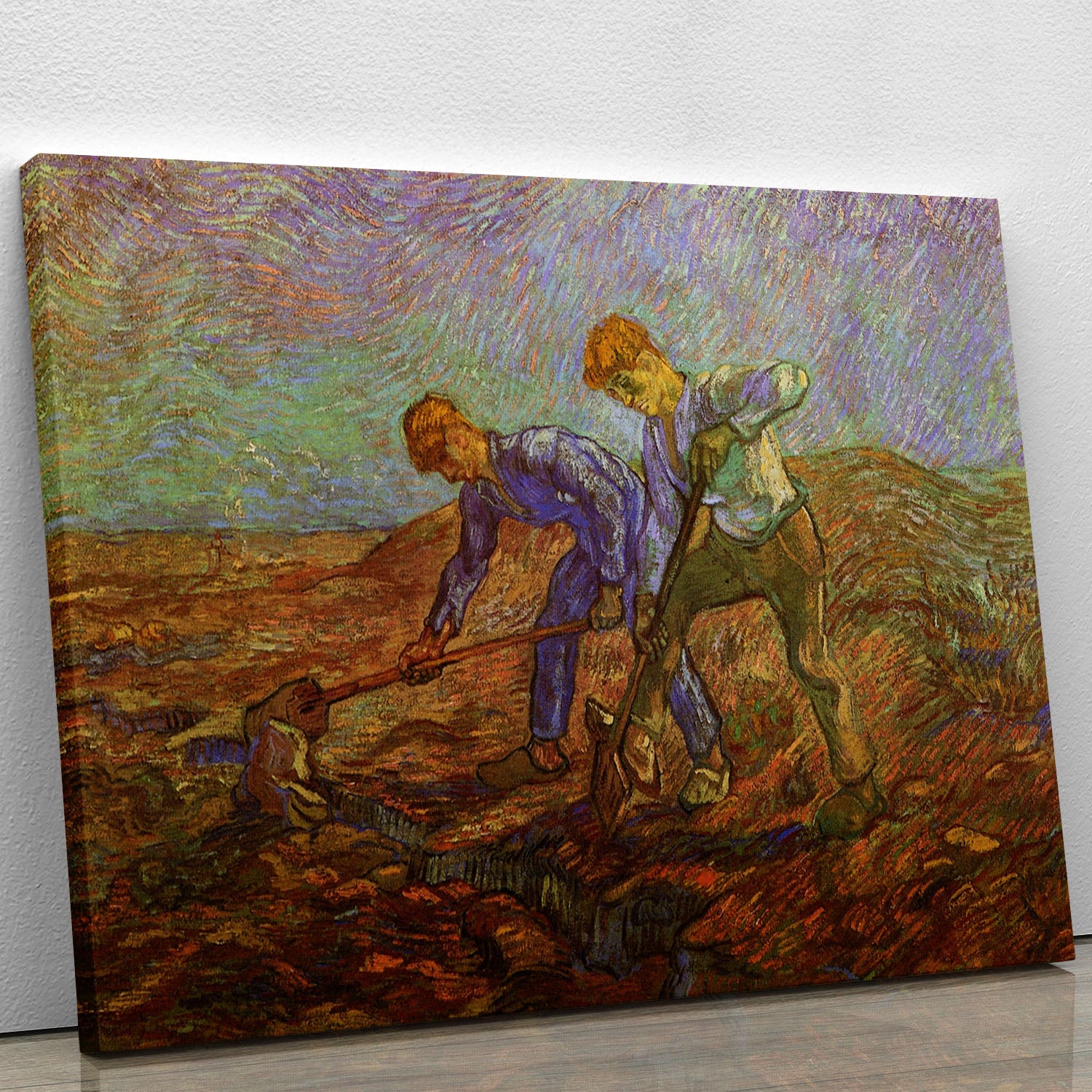 Two Peasants Digging by Van Gogh Canvas Print or Poster - Canvas Art Rocks - 1