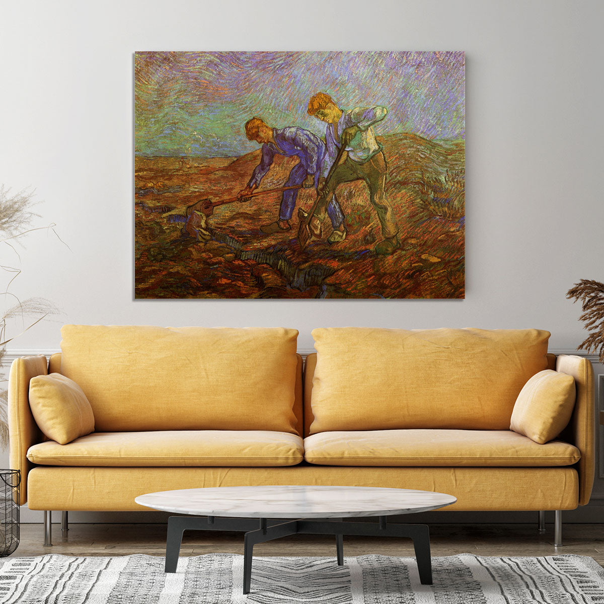 Two Peasants Digging by Van Gogh Canvas Print or Poster - Canvas Art Rocks - 4