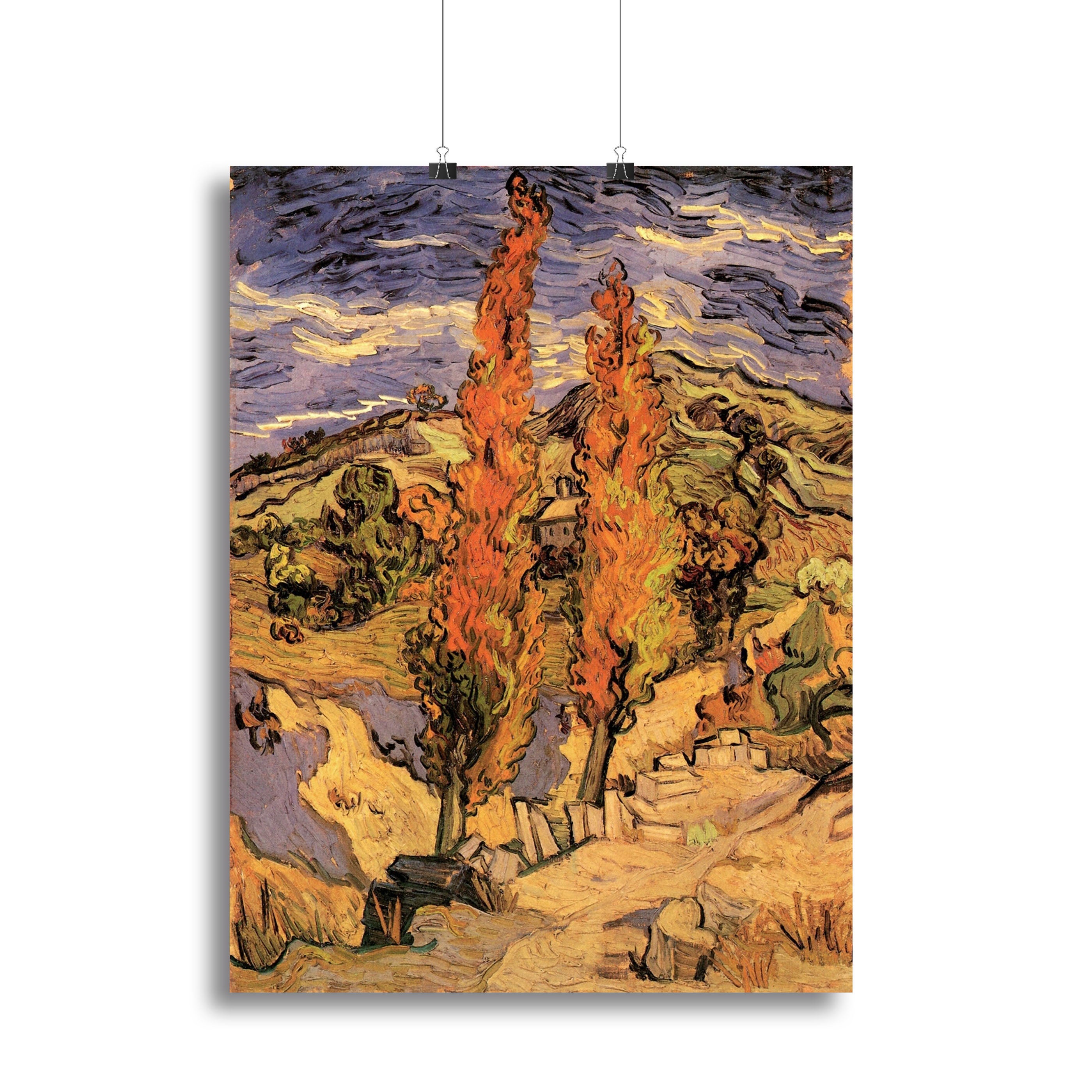 Two Poplars on a Road Through the Hills by Van Gogh Canvas Print or Poster - Canvas Art Rocks - 2